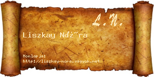 Liszkay Nóra névjegykártya