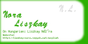 nora liszkay business card